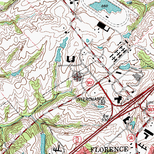 Topographic Map of Turfway Business Park, KY