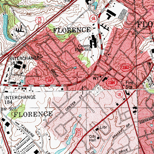 Topographic Map of Stringtown Park, KY