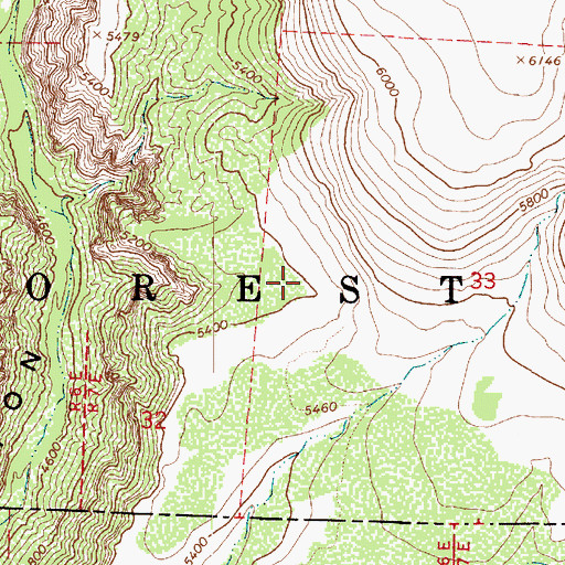 Topographic Map of County Line Tank, AZ