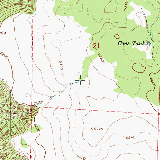 Topographic Map of Bear Tank, AZ