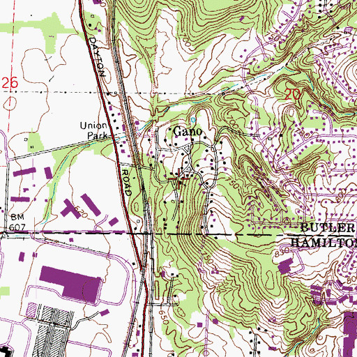 Topographic Map of Holtsinger Memorial Presbyterian Church, OH