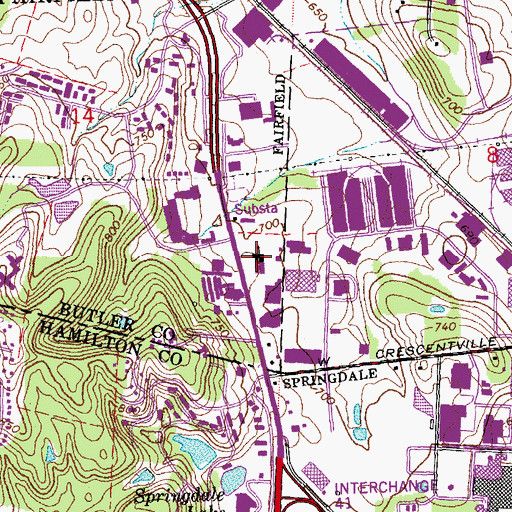 Topographic Map of Tri-County Assembly of God Church, OH