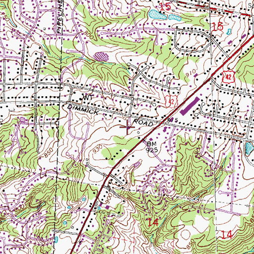 Topographic Map of Christ The King Lutheran Church, OH