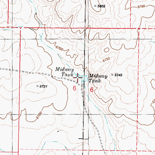 Topographic Map of Midway Tank, AZ