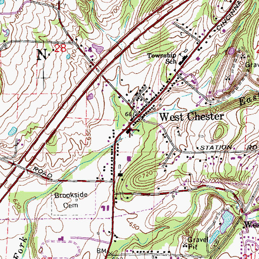Topographic Map of West Chester Presbyterian Church, OH