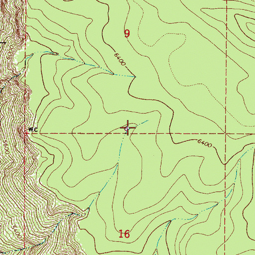 Topographic Map of Section Sixteen Tank, AZ
