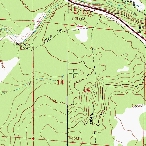 Topographic Map of Robbers Roost Tank, AZ