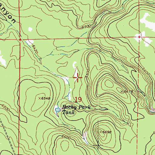 Topographic Map of Flat Tank, AZ