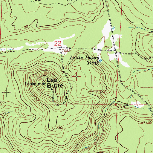 Topographic Map of Saddle Tank, AZ