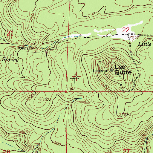Topographic Map of Lee Butte Tank, AZ