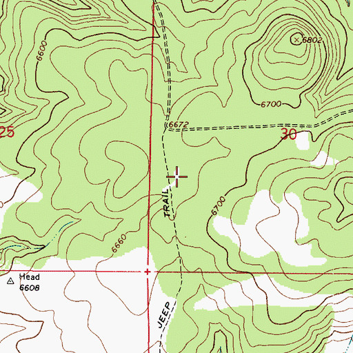 Topographic Map of Jack Tank, AZ