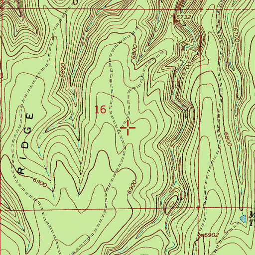 Topographic Map of Fork Tank, AZ