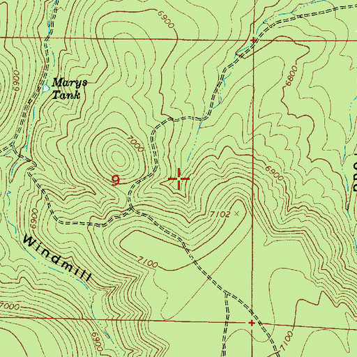 Topographic Map of Aswan Tank, AZ