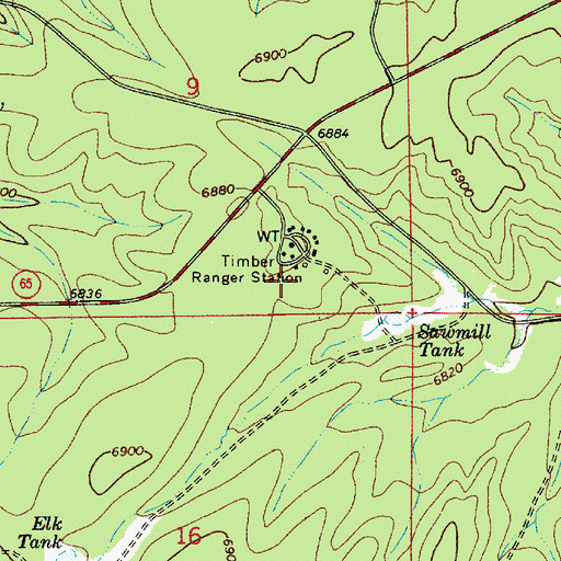 Topographic Map of Mogollon Rim Ranger District Office, AZ