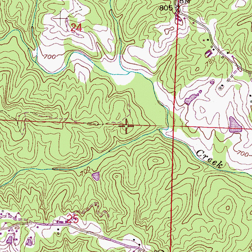 Topographic Map of Old Lovett Cemetery, AL