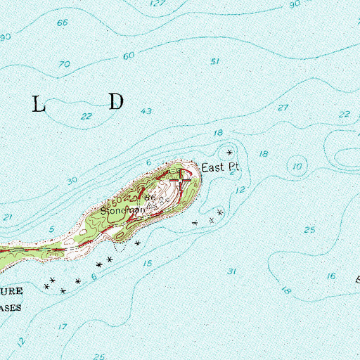 Topographic Map of Battery Bradford (historical), NY