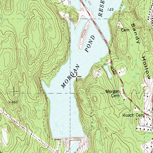 Topographic Map of Morgan Pond Reservoir, CT