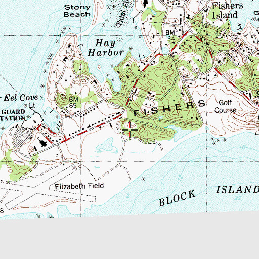 Topographic Map of Battery Clinton (historical), NY