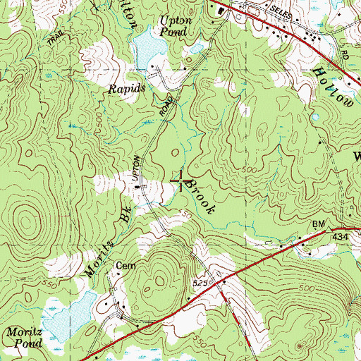 Topographic Map of Moritz Brook, CT