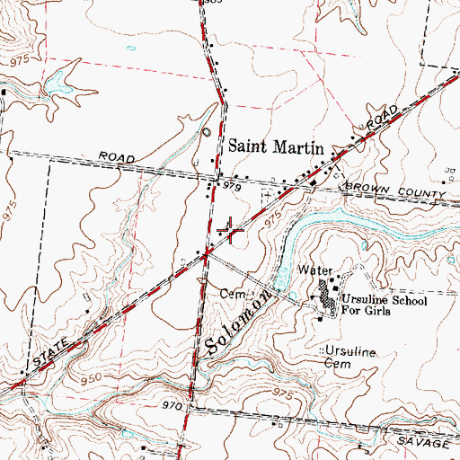 Topographic Map of Saint Martin Catholic Church, OH