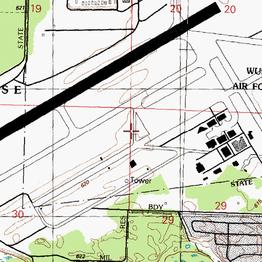 Topographic Map of Wurtsmith Air Force Base (historical), MI