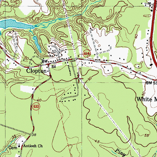 Topographic Map of Clopton Heights, VA