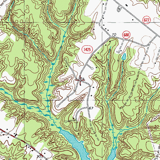 Topographic Map of Millwood, VA