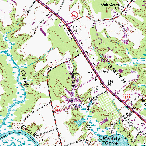 Topographic Map of Rollingwood, VA