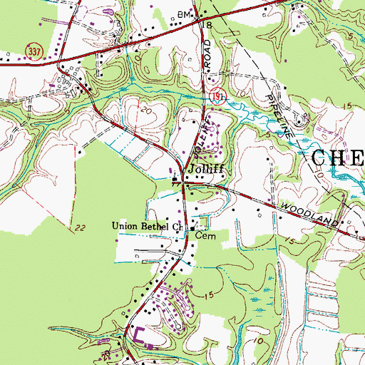 Topographic Map of Jolliff School (historical), VA