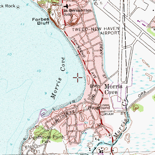 Topographic Map of Morris Cove, CT