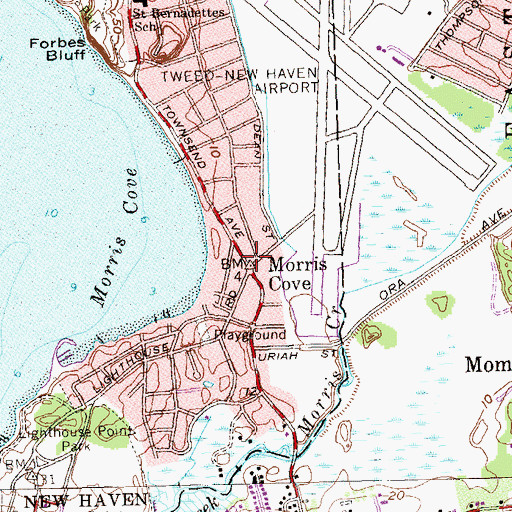 Topographic Map of Morris Cove, CT