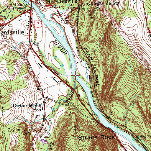 Topographic Map of Morrissey Brook, CT