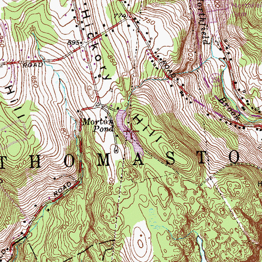 Topographic Map of Morton Pond, CT