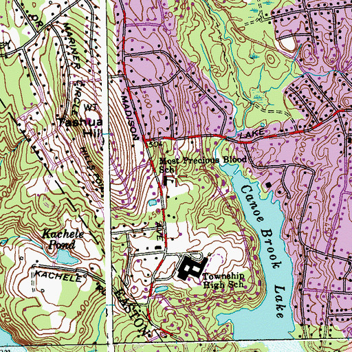 Topographic Map of Most Precious Blood School, CT
