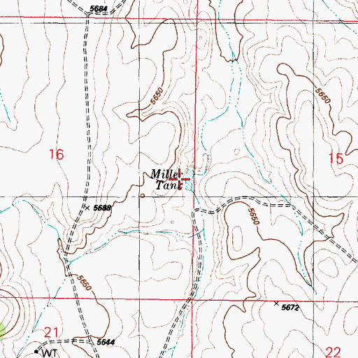 Topographic Map of Miller Tank, AZ