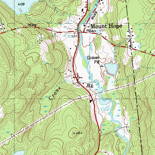 Topographic Map of Mount Hope Cemetery, CT