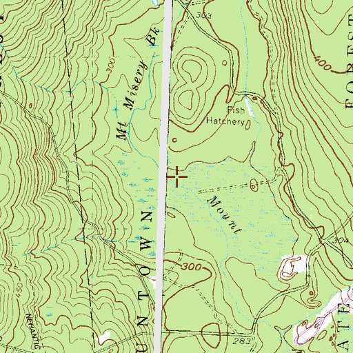 Topographic Map of Mount Misery Brook, CT