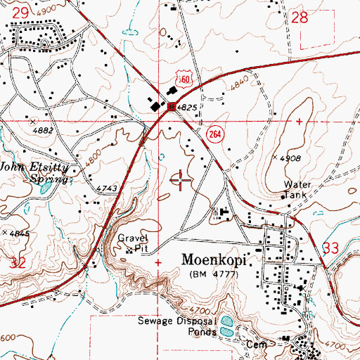 Topographic Map of Moencopi Day School, AZ