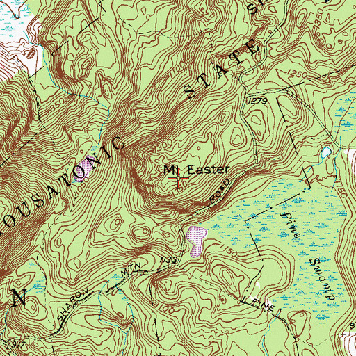 Topographic Map of Mount Easter, CT
