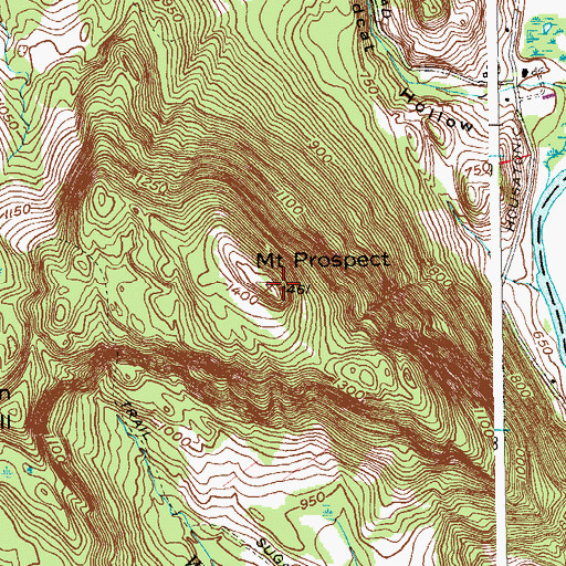 Topographic Map of Mount Prospect, CT
