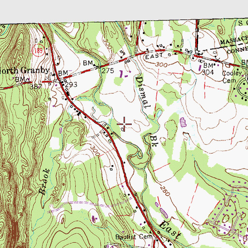 Topographic Map of Mountain Brook, CT