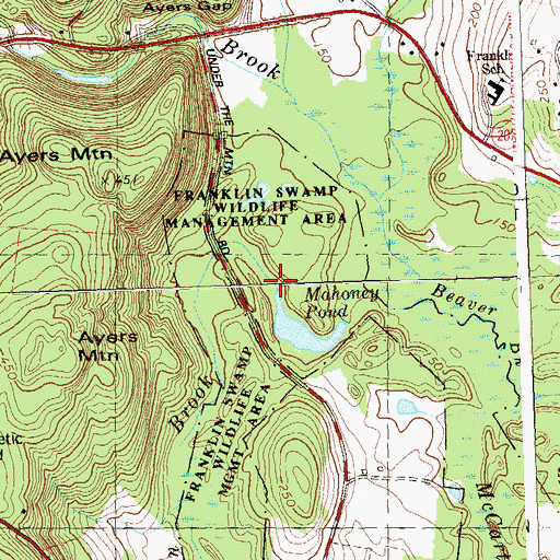 Topographic Map of Mountain Brook, CT