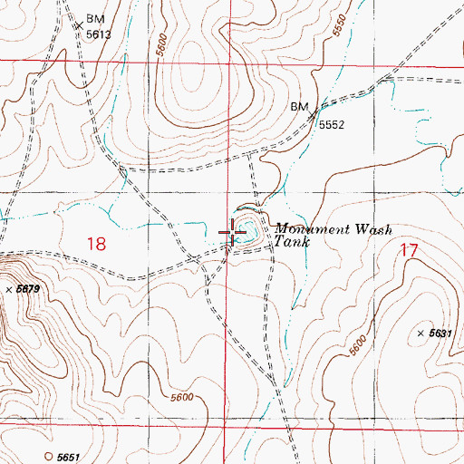 Topographic Map of Monument Wash Tank, AZ