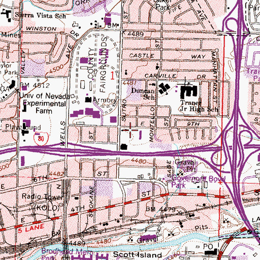 Topographic Map of Coral Academy Secondary Charter School, NV