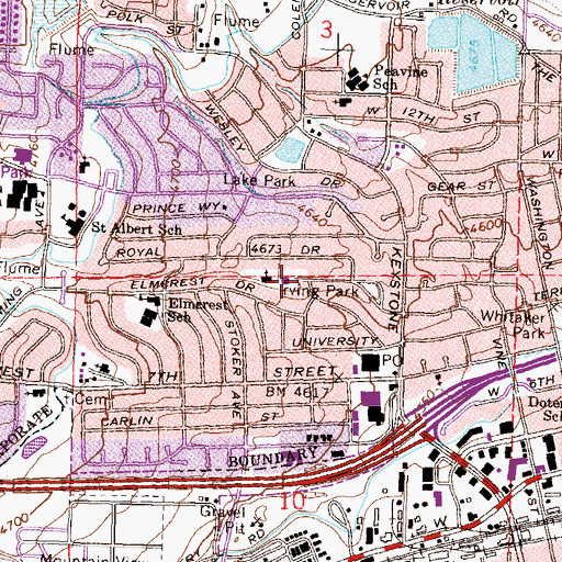 Topographic Map of High Desert Montessori School, NV