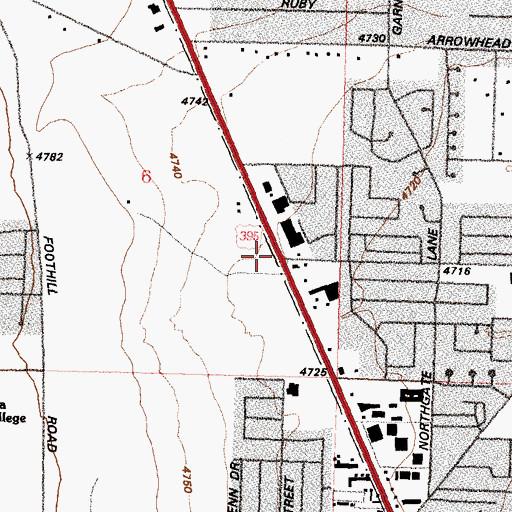 Topographic Map of Silver State High School, NV