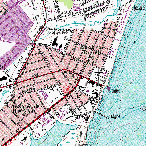 Topographic Map of Hampton Fire and Rescue Station 4 Buckroe, VA