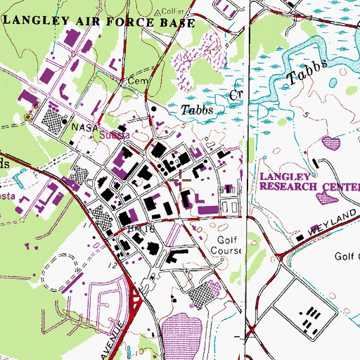 Topographic Map of Hampton Fire and Rescue Station 8 NASA Langley Research Center, VA