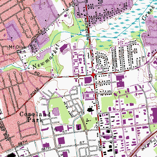 Topographic Map of Hampton Fire and Rescue Station 9 Briarfield, VA