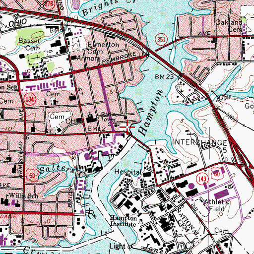 Topographic Map of Mill Point Park, VA
